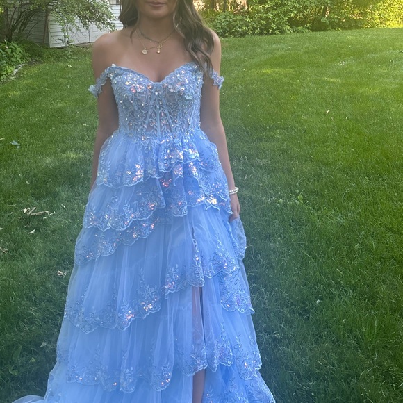 baby blue silk dress Jovani 62669 – Manhattandress main image 0